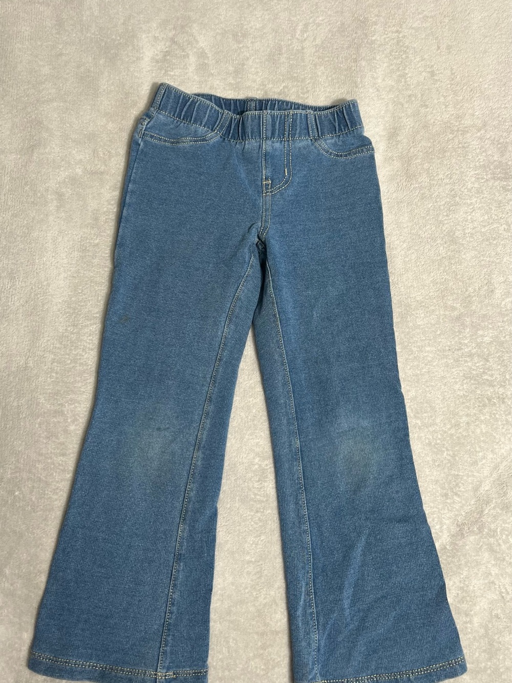 Cat & Jack Girls Blue Knit Denim Flared Pants